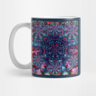 Deadhead Red Blue Tie Dye Mandala Mug