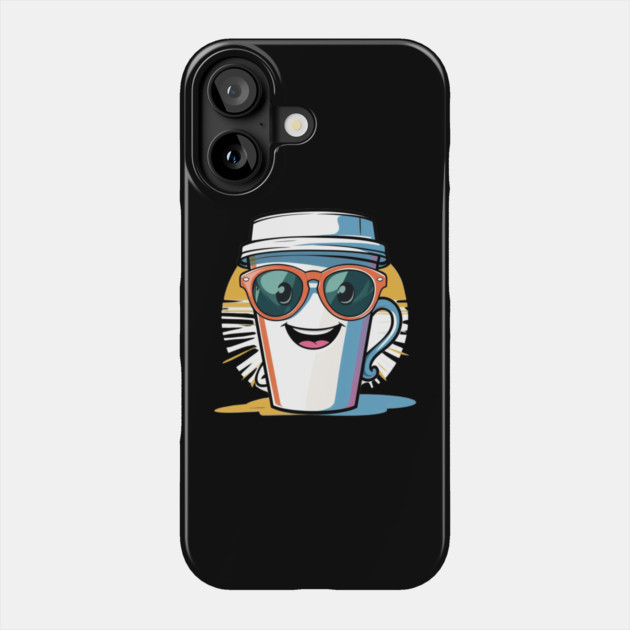 Coffee Theme  Cool Coffee Cup Sunglasses Phone Case by SR8891