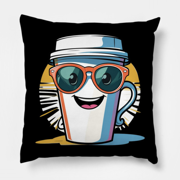 Coffee Theme  Cool Coffee Cup Sunglasses Pillow by SR8891