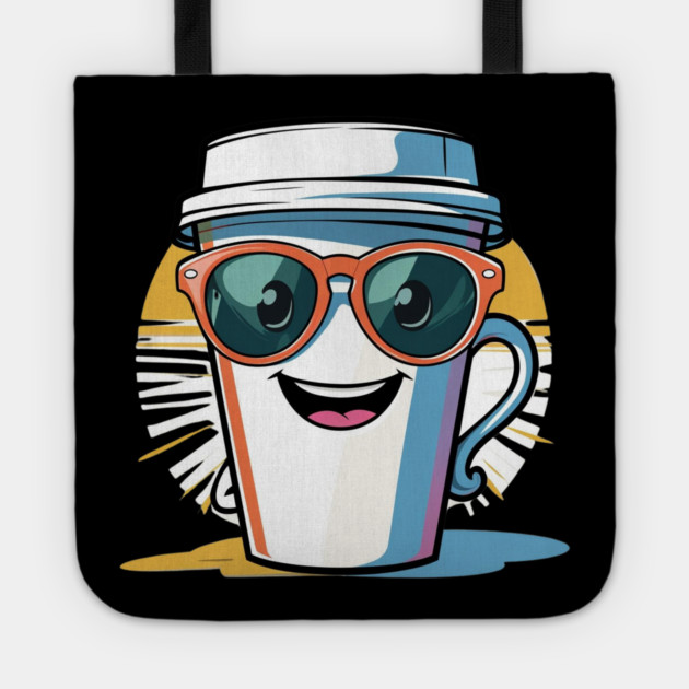 Coffee Theme  Cool Coffee Cup Sunglasses Tote by SR8891