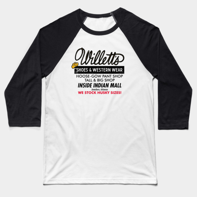 Willett's Shoes & Western Wear Baseball T-Shirt by rt-shirts