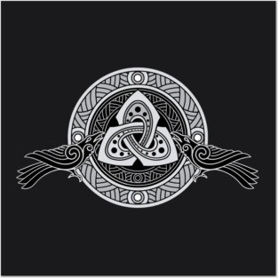Raven And Triquetra Emblem - Norse Mysticism Posters and Art
