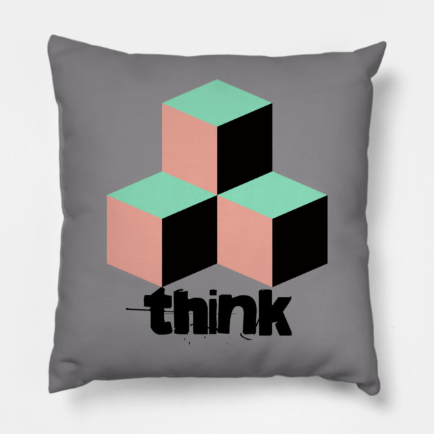 Think Outside the Box Pillow by casualteesinc