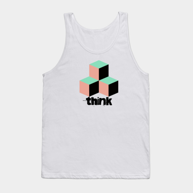 Think Outside the Box Tank Top by casualteesinc