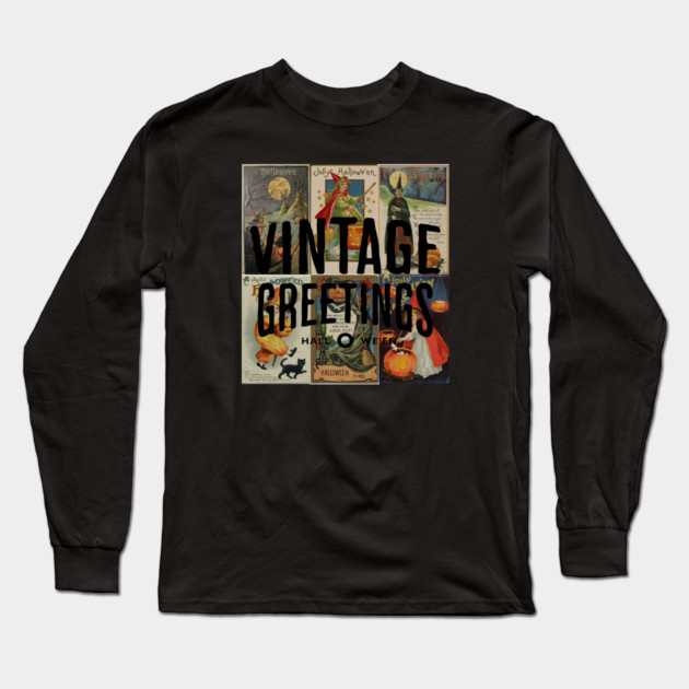 Vintage Greetings Long Sleeve T-Shirt by casualteesinc