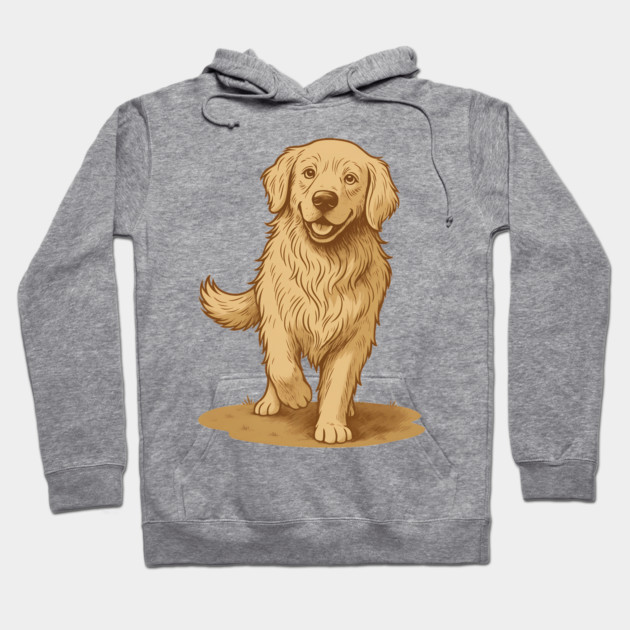 Golden Retriever – Vintage Style Dog Art for Animal Lovers Hoodie by DonWillisJrArt