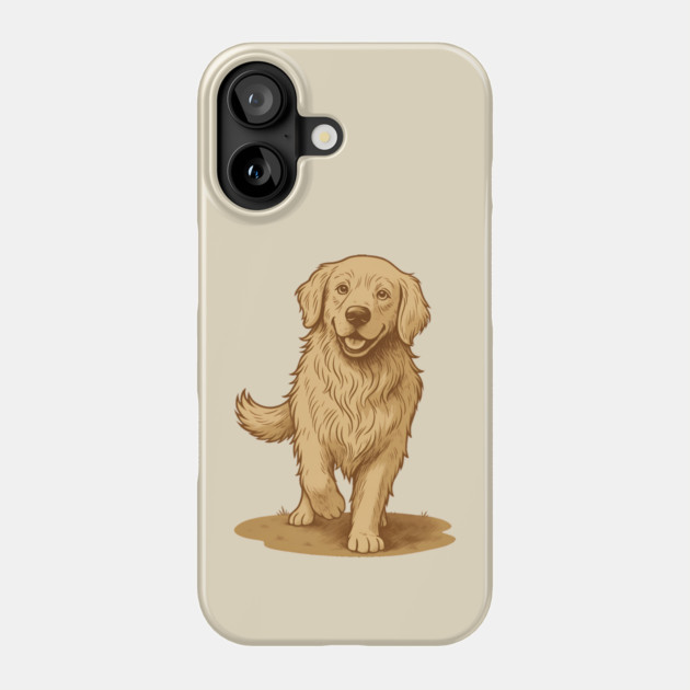 Golden Retriever – Vintage Style Dog Art for Animal Lovers Phone Case by DonWillisJrArt