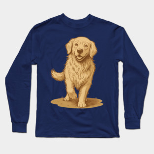 Golden Retriever – Vintage Style Dog Art for Animal Lovers Long Sleeve T-Shirt