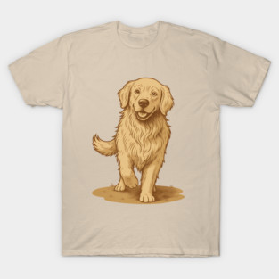 Golden Retriever – Vintage Style Dog Art for Animal Lovers T-Shirt