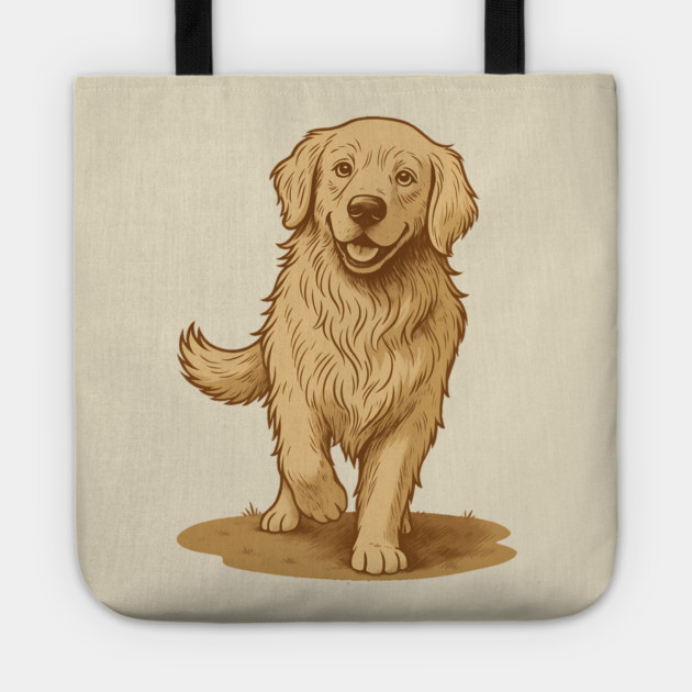 Golden Retriever – Vintage Style Dog Art for Animal Lovers Tote by DonWillisJrArt