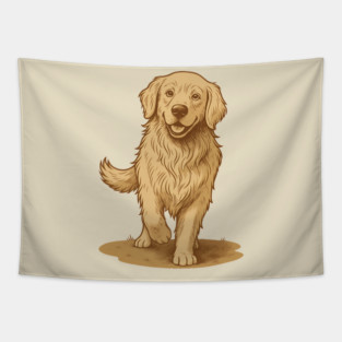 Golden Retriever – Vintage Style Dog Art for Animal Lovers Tapestry