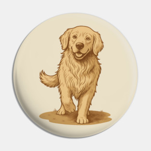 Golden Retriever – Vintage Style Dog Art for Animal Lovers Pin