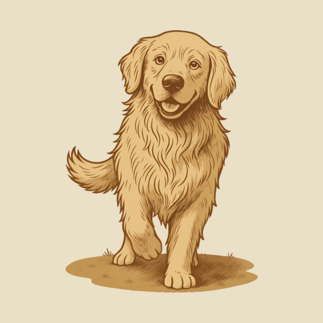 Golden Retriever – Vintage Style Dog Art for Animal Lovers by DonWillisJrArt