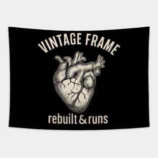Vintage Heart Rebuilt & Runs – Funny Bypass Surgery Recovery Tee Tapestry