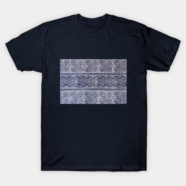 Khajua Indigo – Sacred Geometry of the Hmong Spirit T-Shirt by Pimcolle