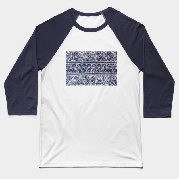 Khajua Indigo – Sacred Geometry of the Hmong Spirit Baseball T-Shirt by Pimcolle