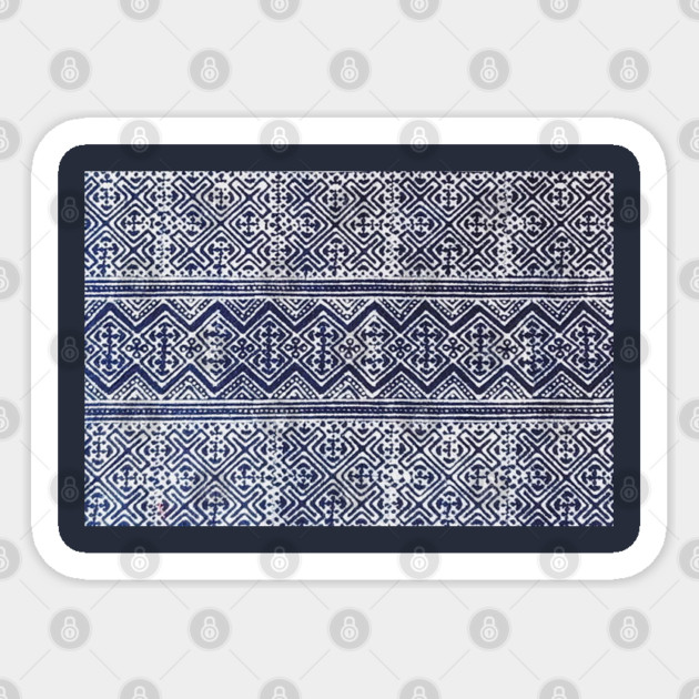 Khajua Indigo – Sacred Geometry of the Hmong Spirit Sticker by Pimcolle