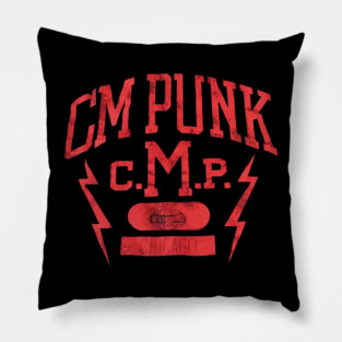 CM Punk Vintage Black Tee Pillow