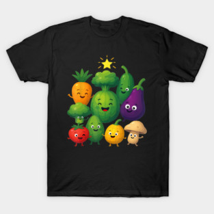 Happy Vegetable Friends Gift For Kids T-Shirt