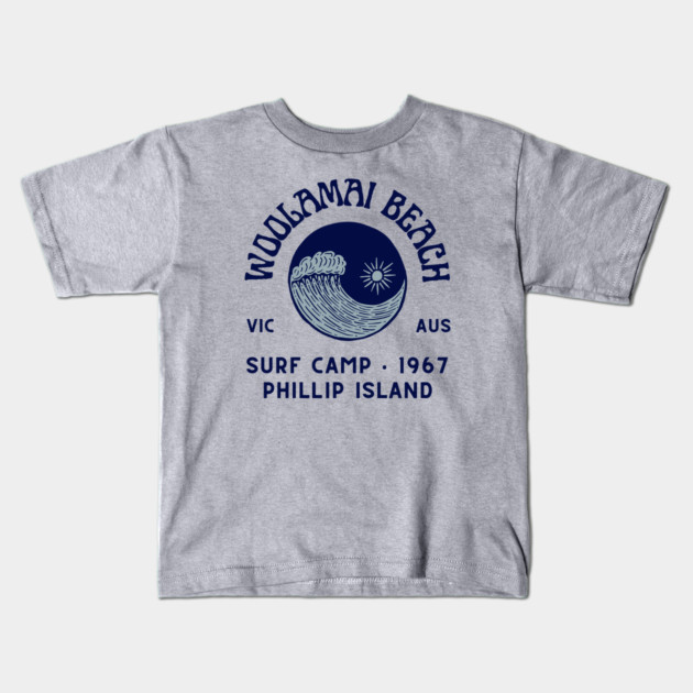 Woolamai Beach Surf Camp Kids T-Shirt by Timeless Chaos