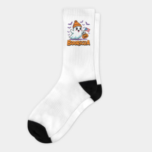 Booricua Funny Halloween Puerto Rican Ghost Socks