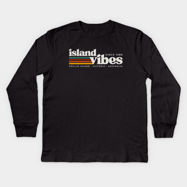 Island Vibes Phillip Island Kids Long Sleeve T-Shirt by Timeless Chaos