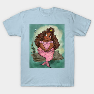 Chubby mermaid princess with background T-Shirt