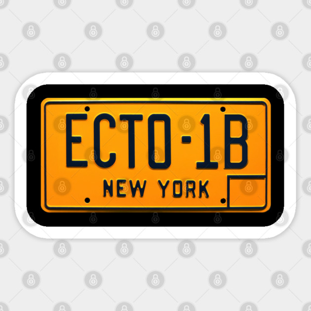Ecto-1B License Plate Sticker by Ecto Girl