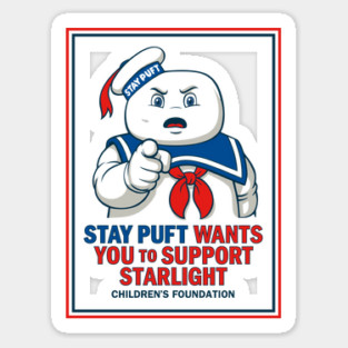 Stay Puft Wants YOU… to Support Starlight! Sticker