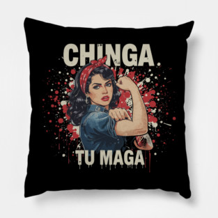 Retro Chinga Tu MAGA Statement Pillow
