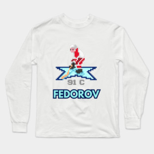 Sergei Fedorov Red Wings Vintage NHL 94 Character Long Sleeve T-Shirt