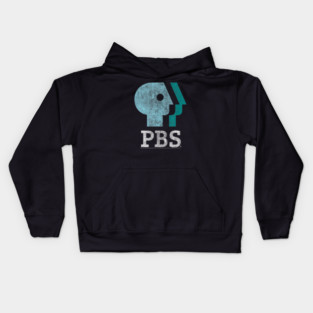 Blue Teal and White Logo Public Broadcasting Service Kids Hoodie