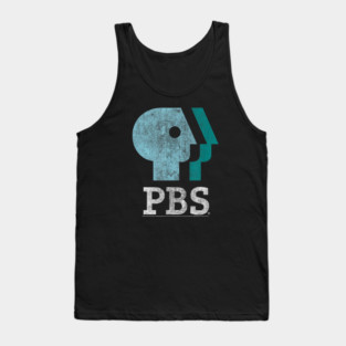 Blue Teal and White Logo Public Broadcasting Service Tank Top