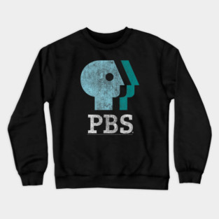 Blue Teal and White Logo Public Broadcasting Service Crewneck Sweatshirt
