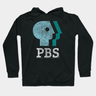Blue Teal and White Logo Public Broadcasting Service Hoodie