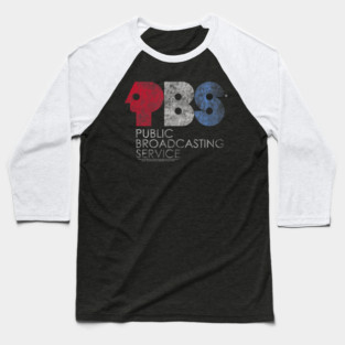 Distressed Red White and Blue Vintage Logo Baseball T-Shirt