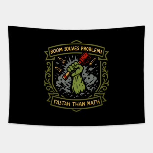 Boom Solves Problems Funny Wargaming Tapestry