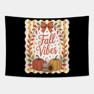 Fall Vibes, Pumpkin Fall Tapestry