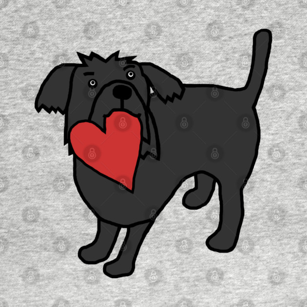 Cute Dog with Love Heart for Valentines Day by ellenhenryart