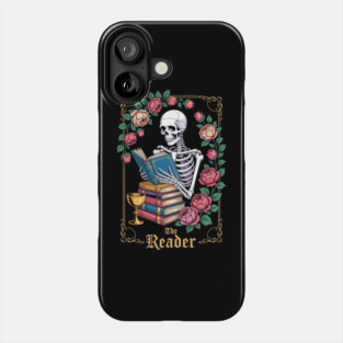 The Reader Tarot Skeleton Literary Gothic Book Lovers Phone Case