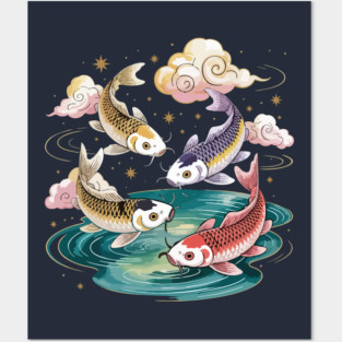 Fish Flying Over Water Posters and Art