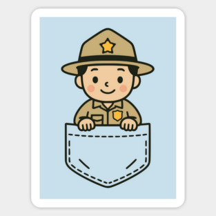 Funny Park Ranger Pocket Pal Cute Ranger Nature Explorer Magnet