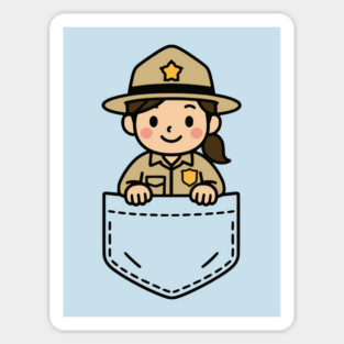 Funny Park Ranger Pocket Pal Cute Ranger Nature Explorer Magnet