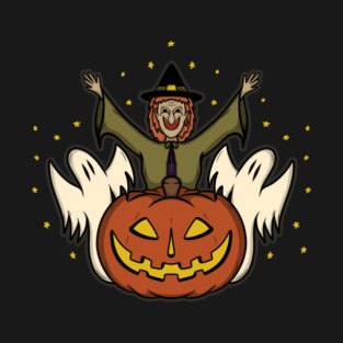 Halloween Magical Witch with Spirits T-Shirt