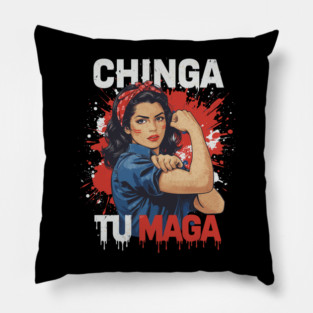 Retro Chinga Tu MAGA Statement Pillow