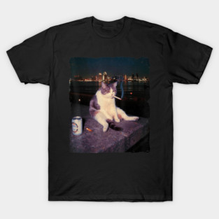Cigarette Kitten Smoking Cat Meme T-Shirt