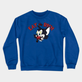EAT THE RICH (VINTAGE CARTOON CAT) Crewneck Sweatshirt