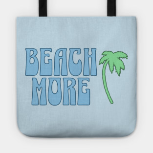 Beach More  Summer Palm Tree Art, Coastal Vibes Tote