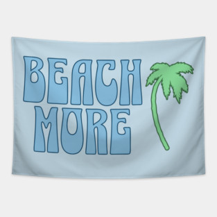 Beach More  Summer Palm Tree Art, Coastal Vibes Tapestry