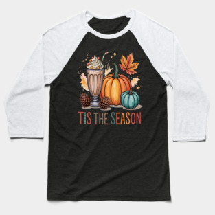 Tis The Season, Fall Pumpkin Halloween Baseball T-Shirt